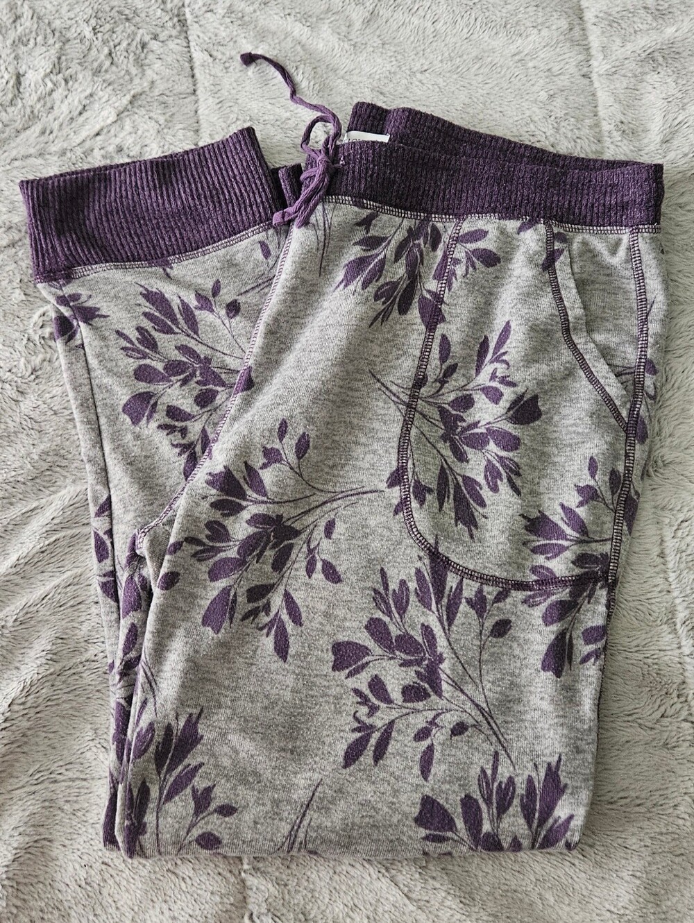 Live Love Lounge Pajama Set XXL Purple Floral Soft Cozy Knit Sleepwear set - Picture 4 of 6